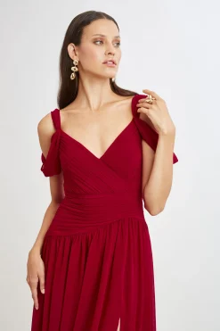 Elie Tahari Dresses & Jumpsuits|Maxi Dresses-Georgette Cold Shoulder Gown