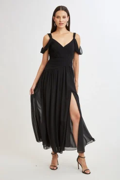 Elie Tahari Dresses & Jumpsuits|Maxi Dresses-Georgette Cold Shoulder Gown