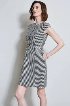 Elie Tahari Dresses & Jumpsuits|Short Sleeve Dresses-Gingham Fit & Flare Dress