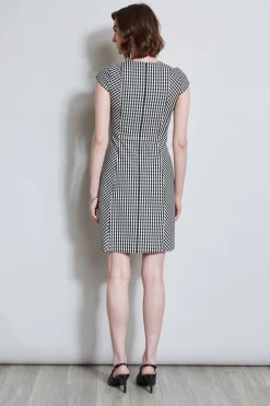 Elie Tahari Dresses & Jumpsuits|Short Sleeve Dresses-Gingham Fit & Flare Dress