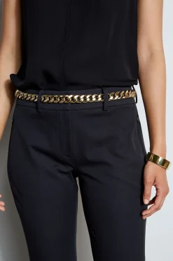 Elie Tahari Fragrance|Gloves-Gold Chain Belt - Black