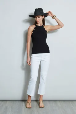Elie Tahari Tops & Sweaters-Halter Button Rib Tank