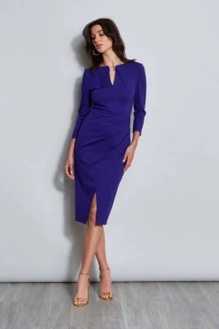 Elie Tahari Dresses & Jumpsuits|Long Sleeve Dresses-Keyhole Ring Wrap Dress