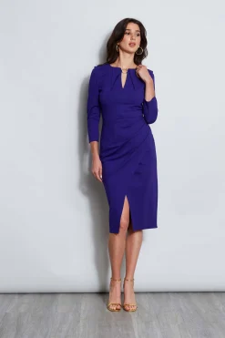 Elie Tahari Dresses & Jumpsuits|Long Sleeve Dresses-Keyhole Ring Wrap Dress