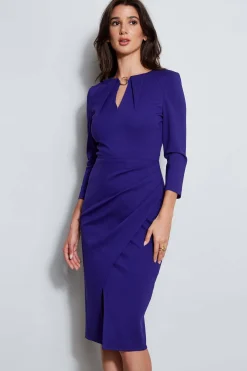 Elie Tahari Dresses & Jumpsuits|Long Sleeve Dresses-Keyhole Ring Wrap Dress