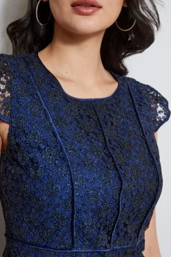 Elie Tahari Dresses & Jumpsuits|Midi Dresses-Lace Flutter Sleeve Dress