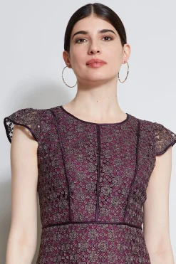 Elie Tahari Dresses & Jumpsuits|Midi Dresses-Lace Flutter Sleeve Dress