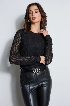Elie Tahari Tops & Sweaters-Lace Long Sleeve Knit