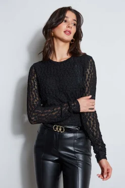 Elie Tahari Tops & Sweaters-Lace Long Sleeve Knit