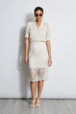 Elie Tahari Bottoms-Lace Skirt
