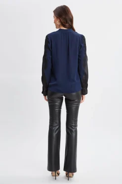Elie Tahari Tops & Sweaters-Lace Sleeve Silk Shirt