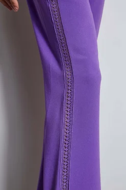 Elie Tahari Bottoms-Lace Trim Fit & Flare Pant