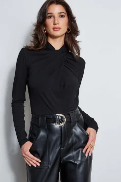 Elie Tahari Tops & Sweaters-Long Sleeve Twist Neck Knit