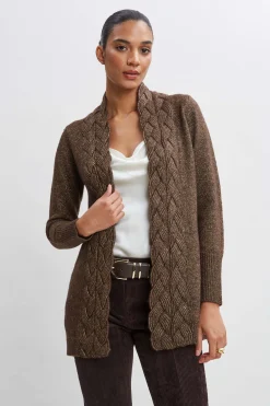 Elie Tahari Tops & Sweaters-Metallic Cable Cardigan