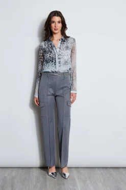 Elie Tahari Bottoms|Suiting-Metallic Cargo Pant