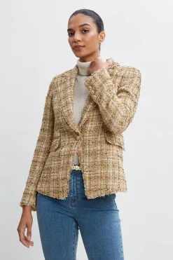 Elie Tahari Jackets & Blazers|Suiting-Metallic Tweed Blazer
