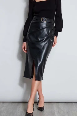 Elie Tahari Bottoms|Suiting-Midi Vegan Leather Wrap Skirt