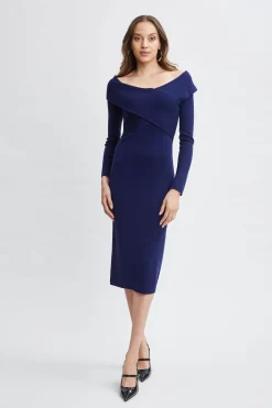 Elie Tahari Dresses & Jumpsuits-Off Shoulder Wool Sweater Dress