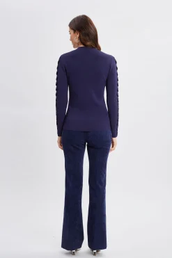 Elie Tahari Tops & Sweaters-Openwork Sleeve Sweater