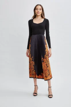 Elie Tahari Dresses & Jumpsuits-Paisley Pleated Midi Dress