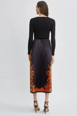 Elie Tahari Dresses & Jumpsuits-Paisley Pleated Midi Dress