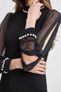 Elie Tahari Dresses & Jumpsuits-Pearl Detail Crepe Dress