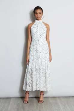 Elie Tahari Dresses & Jumpsuits|Maxi Dresses-Pin Dot Halter Dress