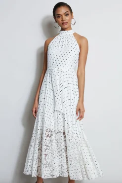 Elie Tahari Dresses & Jumpsuits|Maxi Dresses-Pin Dot Halter Dress