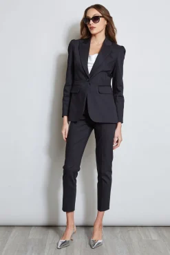 Elie Tahari Jackets & Blazers-Pleat Shoulder Cotton Blazer