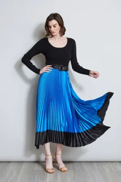 Elie Tahari Dresses & Jumpsuits|Midi Dresses-Pleated Belted Dress