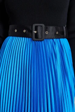 Elie Tahari Dresses & Jumpsuits|Midi Dresses-Pleated Belted Dress