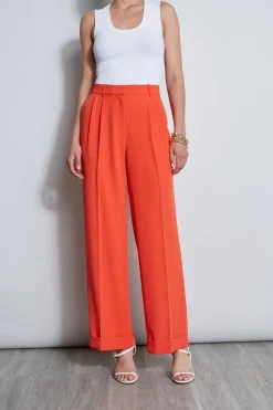 Elie Tahari Bottoms-Pleated Cuffed Pant