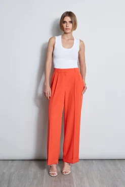 Elie Tahari Bottoms-Pleated Cuffed Pant