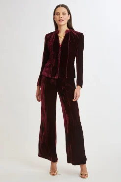 Elie Tahari Jackets & Blazers|Suiting-Plisse Velvet Embroidered Jacket
