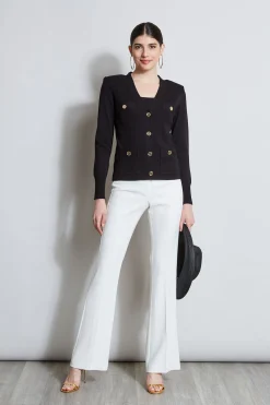 Elie Tahari Tops & Sweaters-Rib Button Sweater