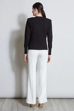 Elie Tahari Tops & Sweaters-Rib Button Sweater