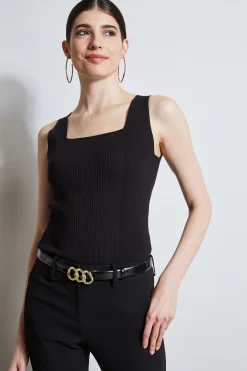 Elie Tahari Tops & Sweaters-Rib Detail Sweater Tank
