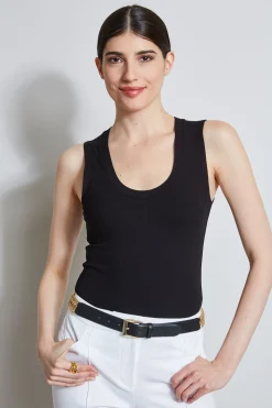 Elie Tahari Tops & Sweaters-Rib Knit Scoop Tank Top