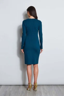 Elie Tahari Dresses & Jumpsuits|Long Sleeve Dresses-Ruched Long Sleeve Knit Dress