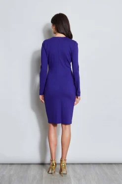 Elie Tahari Dresses & Jumpsuits|Long Sleeve Dresses-Ruched Long Sleeve Knit Dress