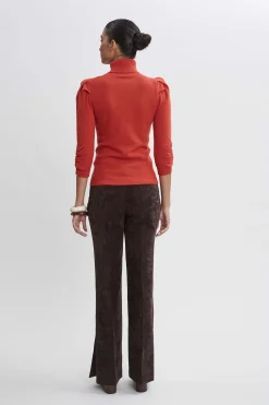 Elie Tahari Tops & Sweaters|Suiting-Ruched Sleeve Cashmere Wool Sweater