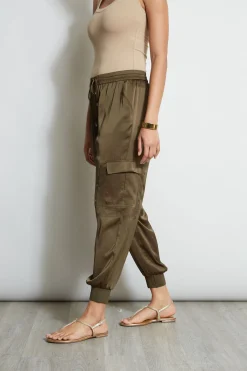 Elie Tahari Bottoms-Satin Cargo Pant