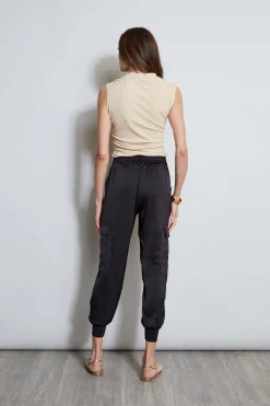 Elie Tahari Bottoms-Satin Cargo Pant