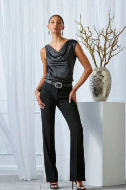 Elie Tahari Tops & Sweaters-Satin Crystal Cowl Top