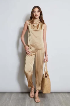 Elie Tahari Tops & Sweaters-Satin Draped Neck Top