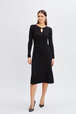 Elie Tahari Dresses & Jumpsuits-Scallop Keyhole Sweater Dress