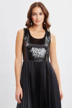 Elie Tahari Dresses & Jumpsuits-Sequin Bodice Pleated Dress