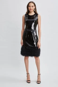 Elie Tahari Dresses & Jumpsuits-Sequin Feather Hem Dress