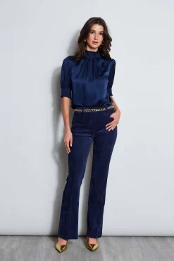Elie Tahari Tops & Sweaters|Suiting-Short Sleeve Silk Satin Smocked Shirt