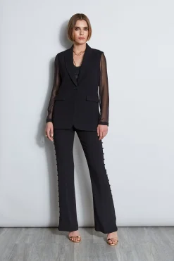 Elie Tahari Bottoms|Suiting-Side Button Crepe Pant